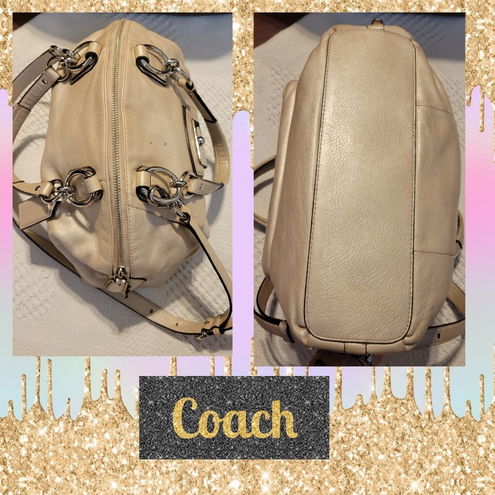 Coach Cream Leather Satchel with Silver Hardware.  Make An Offer! - Picture 5 of 16